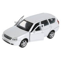313463   Машина металл "lada priora" длина 12 см, откр дв, багаж, инерц, белый, в кор. Технопарк в к Медведь Калуга