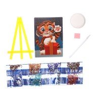 Алмазная мозаика для детей «Тигрёнок» + ёмкость, стержень с клеевой подушечкой Медведь Калуга