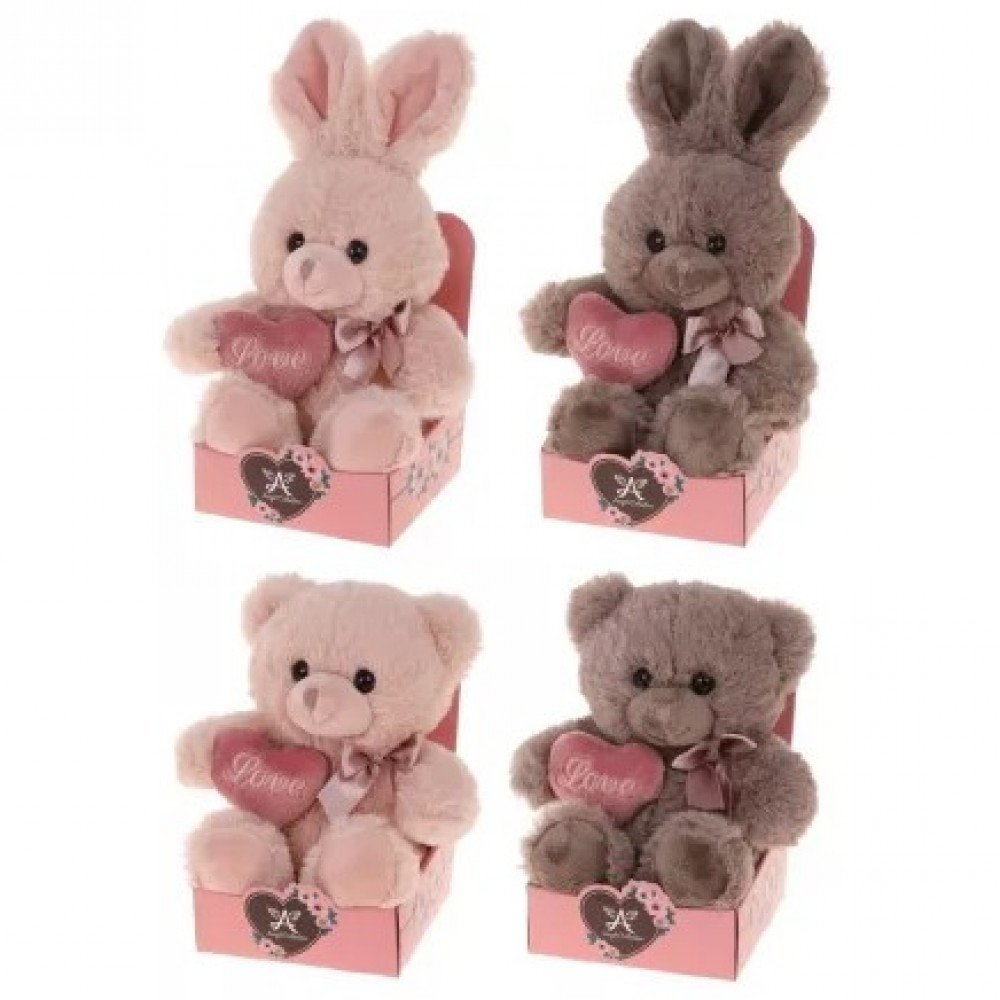 Игрушка Валентинка 14см. в коробочке,  ассорт Медведь Калуга