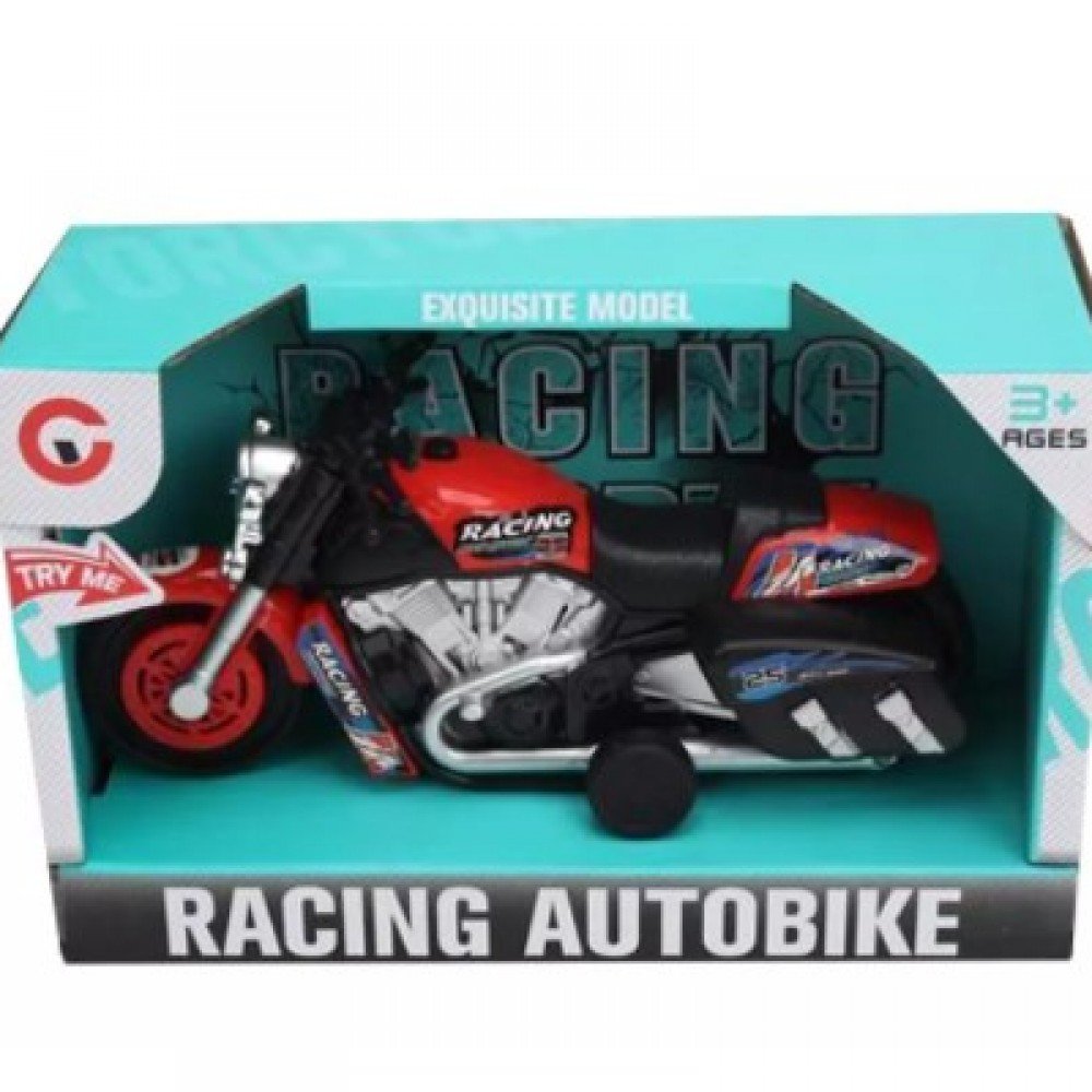 Мотоцикл инерционный, свет, звук, в комплекте тестовые эл.пит. AG13*3шт., коробка, в ассортименте Медведь Калуга