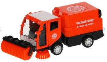 317734   Машина металл свет-звук УБОРОЧНАЯ МАШИНА 15,5 см, двери, багаж, оранж, кор. Технопарк в кор Медведь Калуга