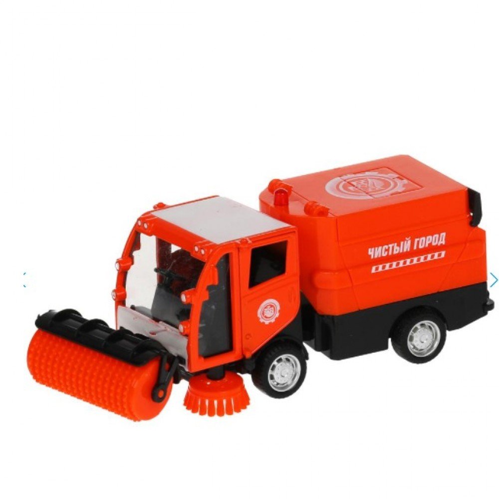 317734   Машина металл свет-звук УБОРОЧНАЯ МАШИНА 15,5 см, двери, багаж, оранж, кор. Технопарк в кор Медведь Калуга