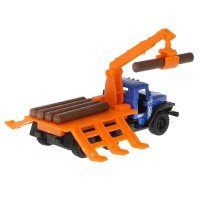 325357   Машина металл УРАЛ ЛЕСОВОЗ, 12 см, дв., багаж., подвиж. дет., инерц., кор. Технопарк в кор. Медведь Калуга