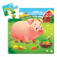 Пазл. Поросенок. Серия Животные. 16 дет. 22х22 см. ГЕОДОМ (ISBN нет) Медведь Калуга