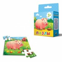 Пазл. Поросенок. Серия Животные. 16 дет. 22х22 см. ГЕОДОМ (ISBN нет) Медведь Калуга
