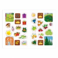 Книжка с заданиями и наклейками. Времена года. 21х29,7 см. 10 стр. ГЕОДОМ (ISBN 978-5-907405-04-2) Медведь Калуга