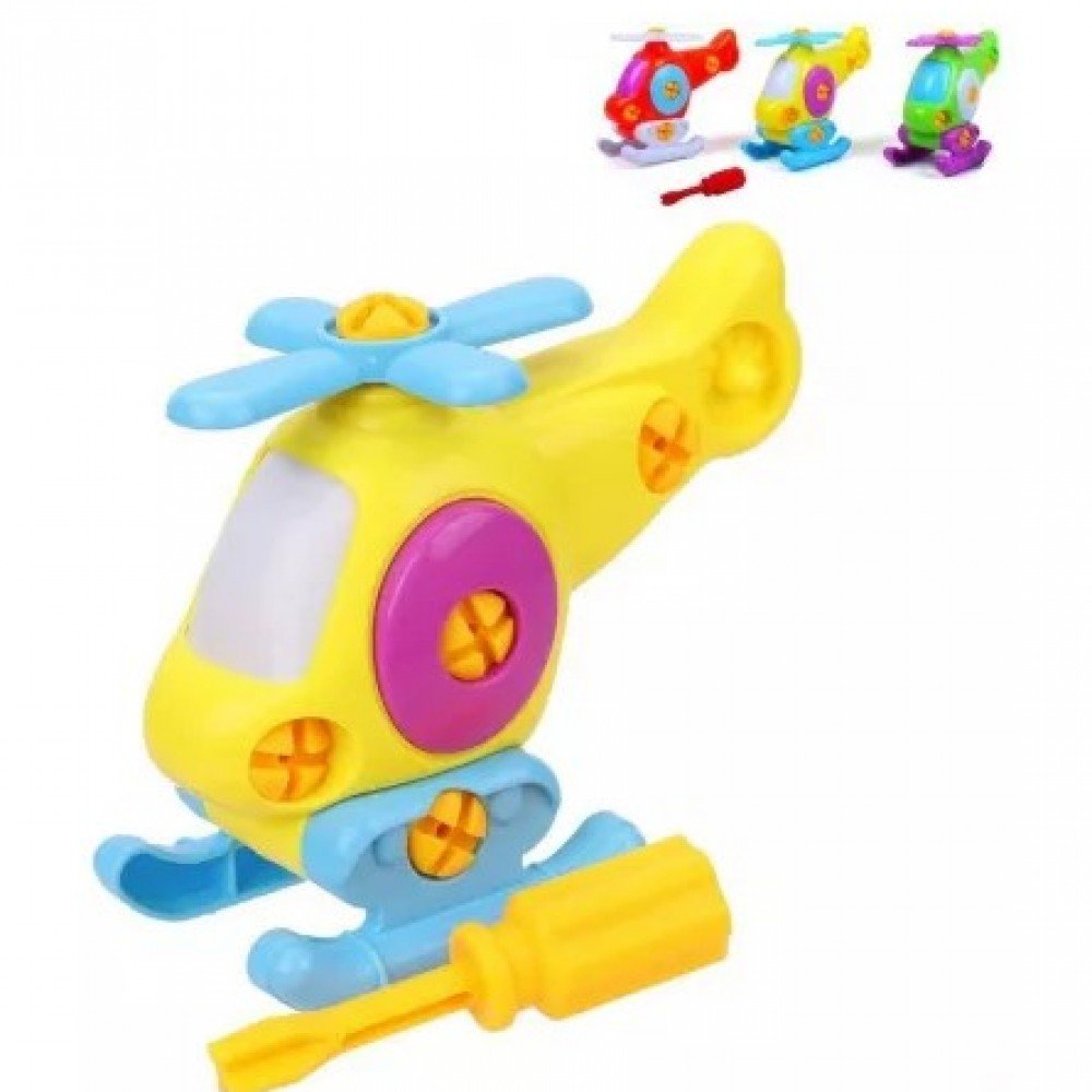 Конструктор-скрутка Вертолёт 12 см, отвертка в комплекте, пакет, в ассортименте Медведь Калуга