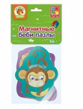 Мягкие магнитные Baby puzzle Львенок и обезьянка 2 картинки 8 элементов Медведь Калуга