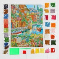 Алмазная мозаика с частичным заполнением на подрамнике «Лето в Италии», 30 х 40 см. Набор для творче Медведь Калуга