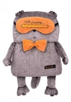 Мягкая игрушка Подушка Басик в маске для сна 34 см Медведь Калуга