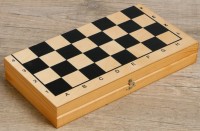 Настольная игра 2в1 "Лучший": шахматы, шашки (король h=7.2 см, пешка h=4 см), поле 29х29 см 3877946 Медведь Калуга