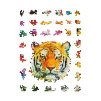 Фигурный деревянный пазл ANIMAL ART, «Тигр» 108 деталей Медведь Калуга