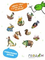 Пазл фигурный на подложке. 80 деталей. На ферме. 30х30,5 см. ГЕОДОМ (ISBN нет) Медведь Калуга