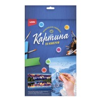 Кпн-156 Картина по номерам на картоне 20*28,5 см "Отражение" Медведь Калуга