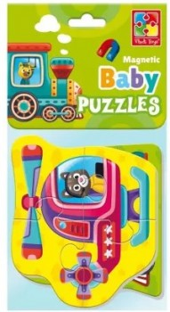 Мягкие магнитные Baby puzzle Транспорт 2 картинки 7 элементов Медведь Калуга