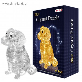 Пазл 3D кристаллический «Спаниель», 41 деталь, цвета МИКС Медведь Калуга