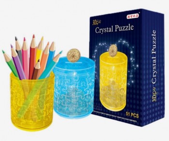 Пазл 3D кристаллический «Карандашница», 51 деталь, цвета МИКС Медведь Калуга