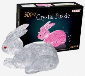Пазл 3D кристаллический «Заяц», 56 деталей, цвета МИКС Медведь Калуга