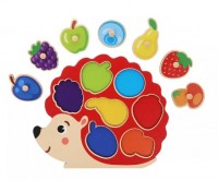 Вкладыши "Ежик": 7 вкладышей ягод и фруктов, как называются фрукты и ягоды, какого цвета фрукты и яг Медведь Калуга