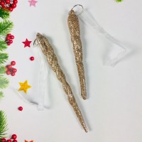 Подвеска "Снежные сосульки" 10/12 см (набор 2 шт), золото Медведь Калуга
