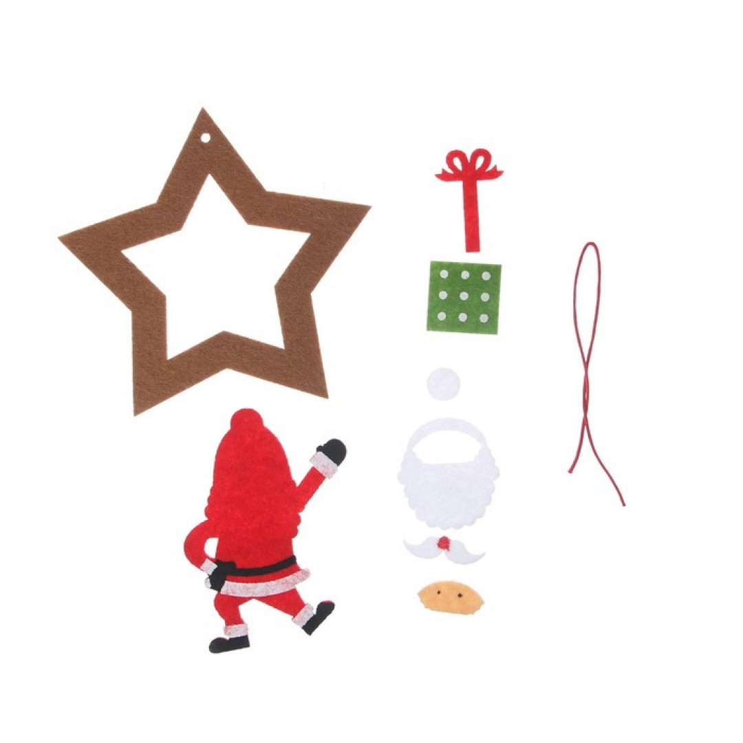 Набор для создания подвесной елочной игрушки из фетра "Дед мороз и звезда"   4243373 Медведь Калуга