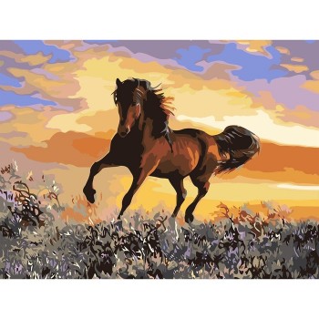 Картина по номерам на холсте "Грациозный бег коня", 40*30 см 7880882 Медведь Калуга