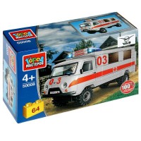 337401   UAZ конструктор uaz-3909 СКОРАЯ ПОМОЩЬ, 64 дет. Город мастеров в кор.80шт Медведь Калуга