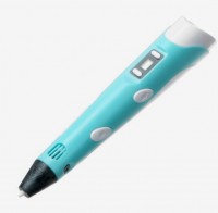 Комплект 3Д ручка с дисплеем голубая + пластик ABS 10 цветов по 10 метров 4671223 Медведь Калуга