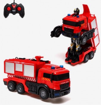 Робот радиоуправляемый «Пожарная машина», трансформируется, световые и звуковые эффекты Медведь Калуга