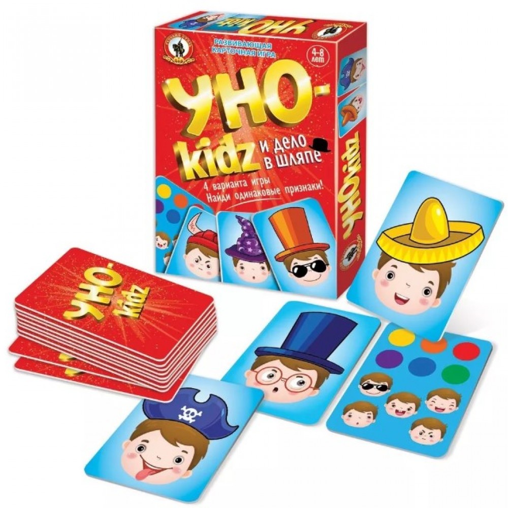 Купить Карточная игра УНОkidz Дело в шляпе, 54 карточки - Медведь Калуга