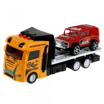 337946 Машина пластик свет-звук автоперевозчик 20 см, подв. дет., ин, в асс.,кор.. Технопарк в кор.2 Медведь Калуга