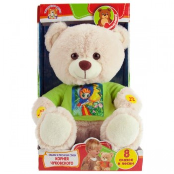 298530 Игрушка мягкая интеракт Чуковский Корней мишка 8сказ, 25 см, озвуч в кор МУЛЬТИ-ПУЛЬТИ в кор. Медведь Калуга