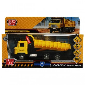 339295 Машина металл свет-звук ГАЗ - 66 САМОСВАЛ 18 см, двер, подв.дет., инер.,кор. Технопарк в кор. Медведь Калуга