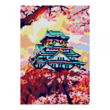Ам-082 Алмазная мозаика 21*30 см (полное заполнение) "Япония в цвету" Медведь Калуга