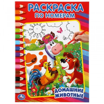 199784 Домашние животные. Раскраска по номерам. Формат:214х290мм. Объем: 16 стр. Умка в кор.50шт Медведь Калуга