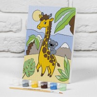 Картина по номерам на подрамнике "Жираф с коалой" 21х15 см 4583513 Медведь Калуга
