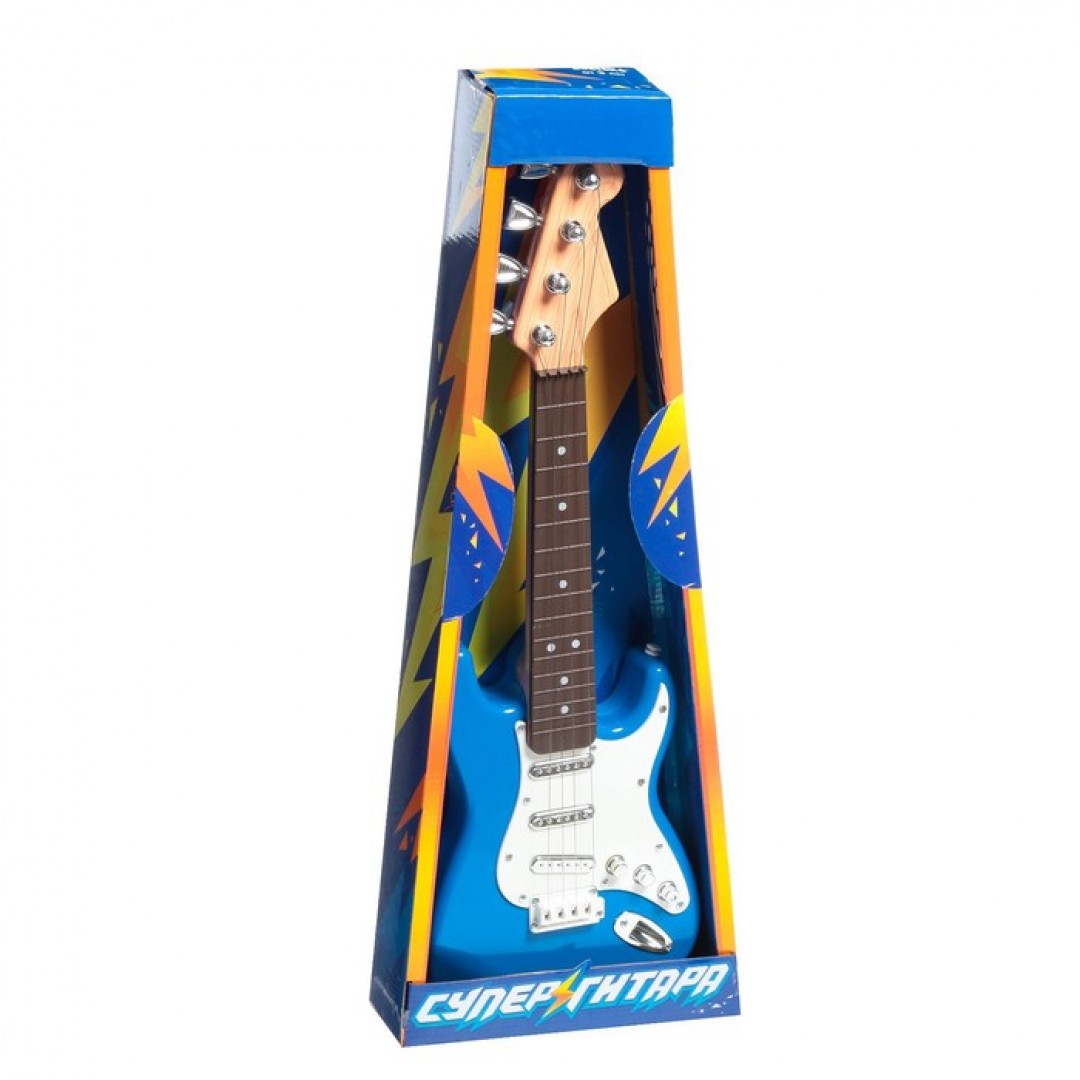 Игрушка музыкальная "Гитара рокер", звуковые эффекты, цвет синий SL-05932A   7829842 Медведь Калуга