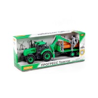 Трактор "Прогресс" лесовоз инерционный (зелёный) (в коробке) Медведь Калуга