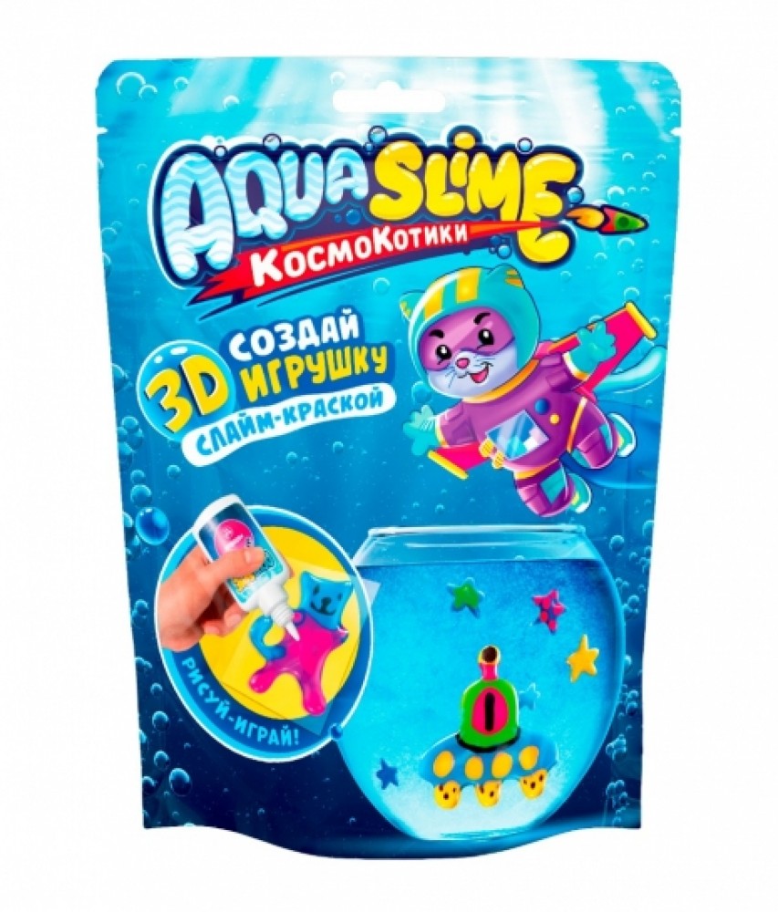 Малый набор "Aqua Slime": набор для изготовления фигурок из цветного геля (арт.AQ003) Медведь Калуга