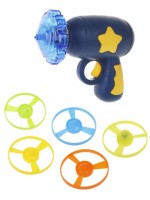Игрушка с запуском: пистолет, диски 5 шт., свет тестовые эл.пит.LR41*2 шт.вх.в комп. в ассорт Медведь Калуга