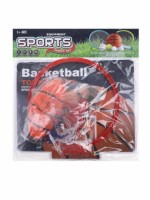 Набор для игры в баскетбол; щит картон 27х22,5 см. с пластик. кольцом 20 см., мяч 11 см., насос Медведь Калуга
