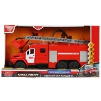 356766 Машина пластик свет-звук URAL NEXT ПОЖАРНАЯ 28 см, двер, люк, вода, ин, кор. Технопарк в кор. Медведь Калуга