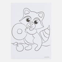 Живопись шерстью «Енотик с пончиком», А5 9346871 Медведь Калуга