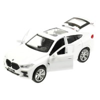 360032 Машина металл BMW X6 длина 12 см, двери, багаж, инер, белый, кор. Технопарк в кор.2*36шт Медведь Калуга