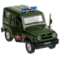 338203 Машина металл свет-звук UAZ HUNTER АРМИЯ РОССИИ 12 см, двер, багаж, ин, кор. Технопарк в кор. Медведь Калуга