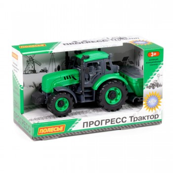 Трактор "Прогресс" сельскохозяйственный инерционный (зелёный) (в коробке) Медведь Калуга