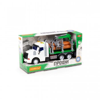 "Профи", автомобиль-лесовоз инерционный (со светом и звуком) (зелёный) (в коробке) Медведь Калуга