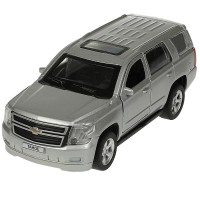 362813 Машина металл CHEVROLET TAHOE 12 см, двери, багаж, инерц, серебристый , кор. Технопарк в кор. Медведь Калуга