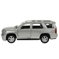 362813 Машина металл CHEVROLET TAHOE 12 см, двери, багаж, инерц, серебристый , кор. Технопарк в кор. Медведь Калуга