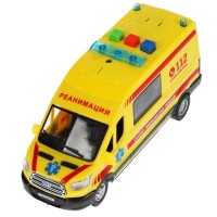 306271 Машина пластик свет-звук FORD TRANSIT РЕАНИМАЦИЯ 16 см, двери, инерц, кор. Технопарк в кор.2* Медведь Калуга